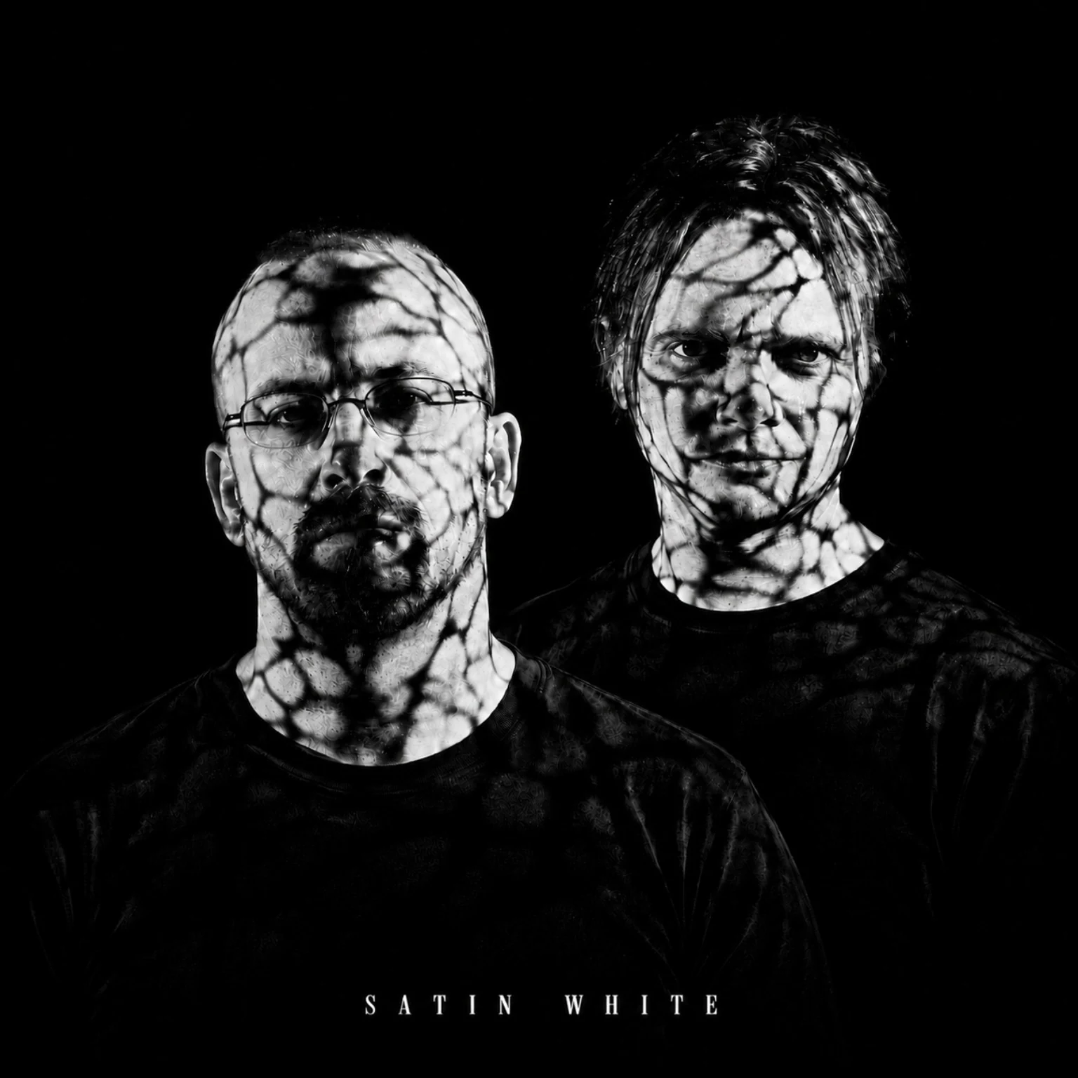 SATIN WHITE band portrait in black and white